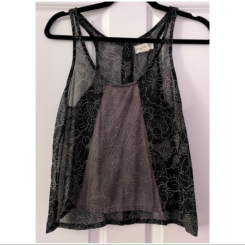 Sheer Floral Tank Top